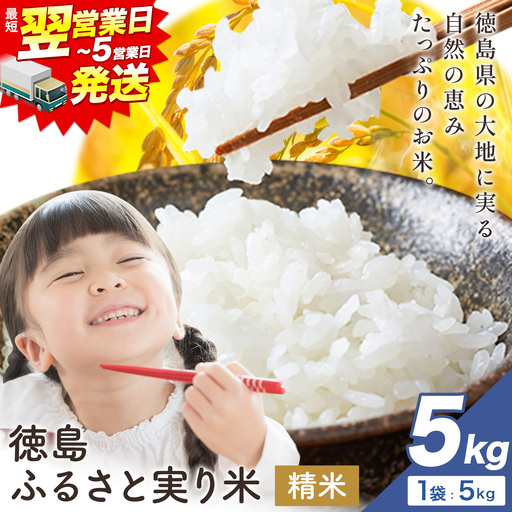 [最短翌営業日発送]徳島ふるさと実り米 5kg 白米