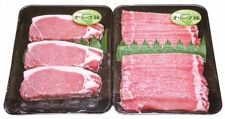 豚肉 豚 肉 オリーブ豚ロースステーキ&スライスセット[T193-003]