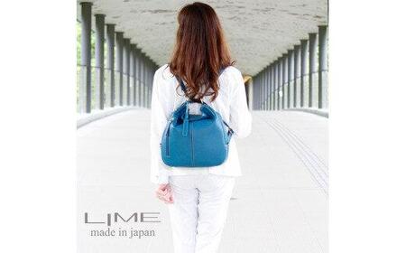 LIME(ライム) 本革 3way レザーリュック ネイビー