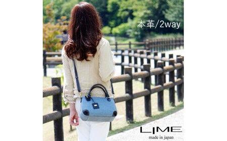 LIME(ライム) デニムレザー 2wayミニボストンバッグ ネイビー