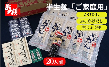 おか泉 さぬきうどん 半生麺(かけだし ぶっかけだしタイプ)20人前 うどん