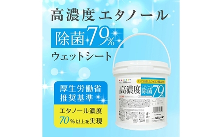 高濃度エタノール除菌79%ウェット300 バケツタイプ本体300枚(本体1個)