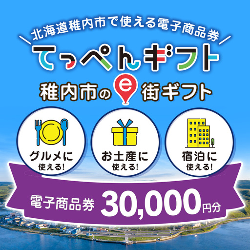  【ふるさと納税】稚内市e街ギフト 30,000円分