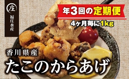 [定期便/年3回]絶品!子供から大人まで大満足!香川県産たこのからあげ1kg(500g×2袋)