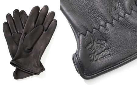 LAMP GROVES -UTILITY GLOVE STANDARD-(カラー：ブラック／サイズ：L)【革手袋 レザー グローブ 鹿革 メンズ レディース Lamp gloves ランプグローブス スタンダード ドライビンググローブ バイカー ファッション 手袋 香川県 さぬき市】