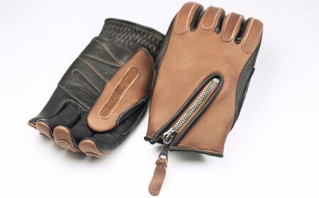 ライディンググローブ カカザン バイク用 【カラー：ブラック×ブラウン／サイズ：LL】(スリーシーズン向け)