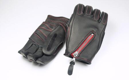 ライディンググローブ カカザン バイク用 【カラー：ブラック×レッド／サイズ：M】(スリーシーズン向け)