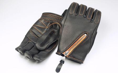 ライディンググローブ カカザン バイク用 【カラー：ブラック×オレンジ／サイズ：M】(スリーシーズン向け)