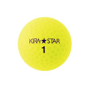 ゴルフ ボール カラーボール KIRA STAR 12球入 1ダース[カラー :イエロー]キャスコ KASCO 高弾道 ユニセックス 初心者 かわいい 2ピース 1コア 1カバー 見える ソフト ヘッドスピード さぬき市