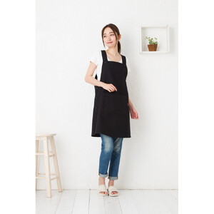 【ブラック】サロペットエプロン（撥水・撥油）
