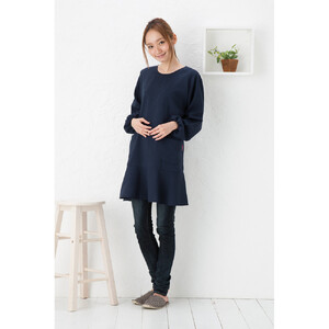 【ネイビー】ラグランフリル割烹着