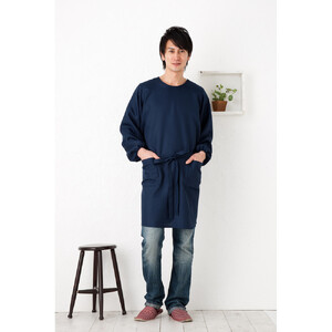 【ネイビー】スタイリッシュラグランメンズ割烹着