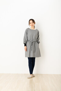 ネルリブ付グレンチェック柄2WAYかっぽう着