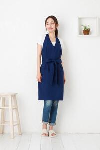 【ネイビー】ホルターネックワンタッチエプロン（撥水・撥油）