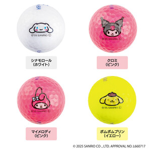 ゴルフボール KIRA★STAR×SANRIO CHARACTERS 24個入り[シナモロール、クロミ、ポムポムプリン、マイメロディ (4種類)]