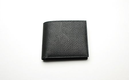 [GOMYO LEATHER]猪革 手縫い二つ折り財布(黒)