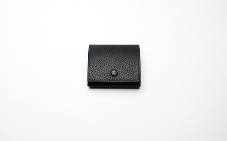 [GOMYO LEATHER]猪革 手縫いコインケース(黒)