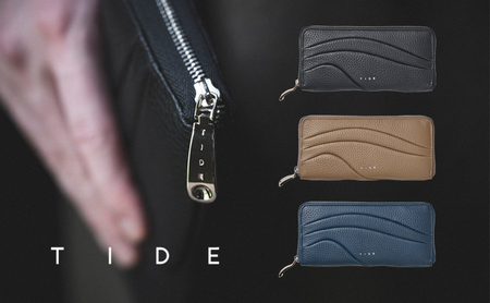 [TIDE]07/42 LONG WALLET 財布 ウォレット 牛革 レザー 東かがわ Navy