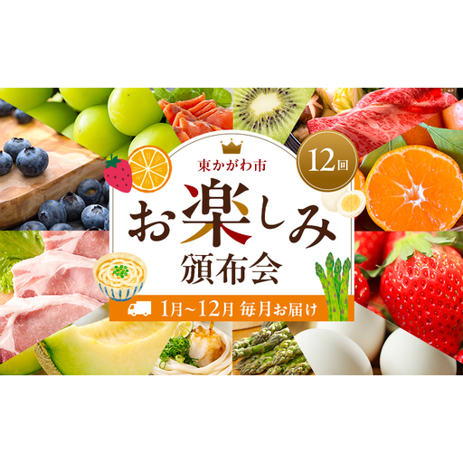 東かがわ市お楽しみ頒布会(12回) みかん いちご 卵 アスパラ 讃岐うどん メロン 豚肉 ブルーベリー シャインマスカット サーモン キウイ 黒毛和牛 香川