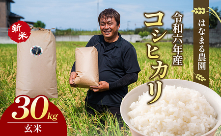 はなまる農園令和6年新米香川県産「コシヒカリ(玄米)30kg」 10月配送