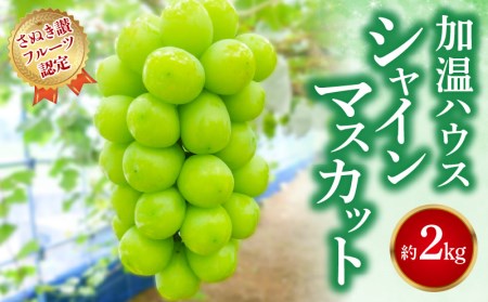 [ふるさと納税][さぬき讃フルーツ認定] 締め切り間近 加温ハウス シャインマスカット 約2kg シャインマスカット 大粒 贈答用 ギフト お取り寄せ 国産 旬 新鮮 産地直送 高級 ぶどう 葡萄 ブドウ 皮ごと 種なし たねなし 詰め合わせ 詰合せ 詰合わせ 秋 旬