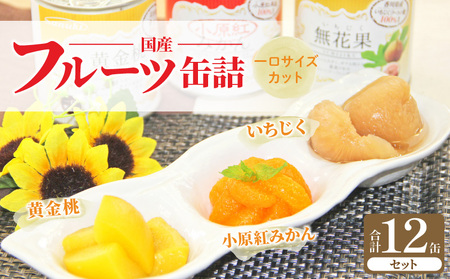 国産フルーツ缶詰 3種各4缶セット (災害・備蓄・保存食・非常食)
