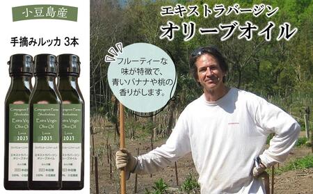 [ジェイさんのオリーブオイル][ルッカ種]3本セット コンパニョーニファームズ エキストラバージンオイル 2024年収穫 100%小豆島産 手摘み