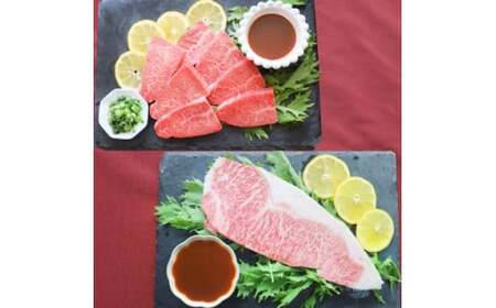 [ステーキ&焼肉4種食べ比べ]A4・A5等級 黒毛和牛ロースステーキ&カルビ焼肉セット 計960g_mk146-125