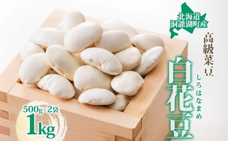 北海道 洞爺湖町産 高級菜豆 白花豆 500g×2袋 計1kg 12月中旬よりお届け しろはなまめ 花豆 豆 マメ まめ 大粒 甘い 北海道産 国産 煮豆 スープ 煮込み料理 常温 お取り寄せ 送料無料 [ 洞爺湖町 ]