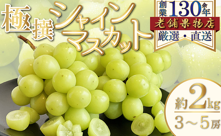 極撰!シャインマスカット 約2kg(3〜5房)