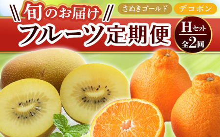[フルーツ定期便 2回] [さぬきゴールドからスタート] H セット さぬきゴールド 約2.7kg デコポン 約5kg キウイ キウイフルーツ みかん 柑橘 旬 果物 国産 香川県 フルーツ定期便 F5J-786