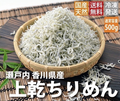 ちりめんじゃこ!![予約受付中:旬に獲れ立て発送!]上乾ちりめん(500g)[L-76]