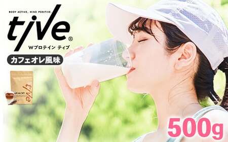 プロテイン カフェオレ風味 (500g) tive ホエイ ソイ 人工着色料・保存料不使用 グルテンフリー アミノ酸スコア100 ダイエット 【man229-H】【味源】