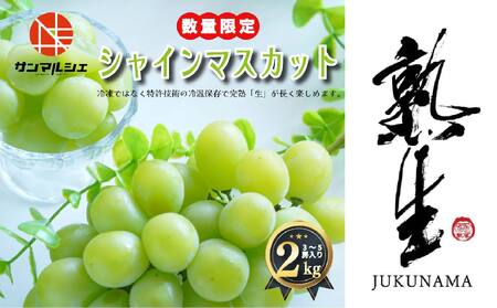 サンマルシェ 【限定100箱】熟生シャインマスカット 約2kg (3~5房入り) 青秀以上  | ｼｬｲﾝﾏｽｶｯﾄ ｼｬｲﾝﾏｽｶｯﾄ ｼｬｲﾝﾏｽｶｯﾄ【OS012】