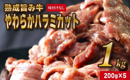 熟成旨み牛やわらかハラミカット 1kg 〜 2kg ハラミ 冷凍 はらみ 牛 味付けなし 牛肉 200g 5パック または 10パック 小分け 炒め物 料理 キャベツ もやし インジェクション加工