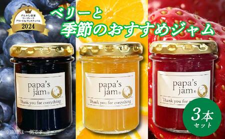 ベリーと季節のおすすめジャム3本セット 手作り ジャム パン ヨーグルト 料理 サラダ 菓子 papa'sjam 愛媛 松山 