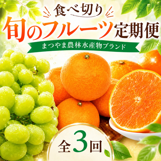 [全3回]食べきり 旬のフルーツ定期便 まつやま農林水産物ブランド 