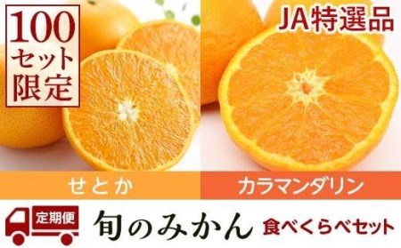 100セット限定★JA特選品 ブランド柑橘(せとか・カラマンダリン)食べ比べセット 2回定期便(せとか3kg(赤秀L〜3Lサイズ)、カラマンダリン5kg(秀品S〜2L))[EN0051]