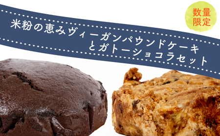 米粉の恵みヴィーガンパウンドケーキとガトーショコラセット【DN001_x】