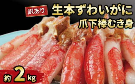 ＼10営業日以内発送/ カニ 蟹 訳あり 本ずわいがに 爪下 棒 むき身 約 2kg 生 本ズワイガニ ニューバーク kani 冷凍 わけあり 訳あり品 ずわいがに ズワイガニ ずわい蟹 ズワイ カニ脚 脚 棒肉 生 しゃぶ 人気の ポーション 人気 鍋 鍋 愛媛 宇和島 D032-116014 