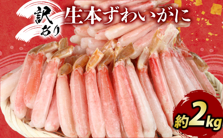 ＼10営業日以内発送/ カニ 蟹 訳あり 本ずわいがに 約 2kg カニ脚 ニューバーク kani わけあり 訳あり品 生 ずわいがに ズワイガニ ずわい蟹 脚 棒肉 ポーション 生 刺身 しゃぶ しゃぶ しゃぶしゃぶ 人気の 人気 冷凍 鍋 愛媛 宇和島 D032-116013 