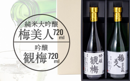 純米大吟醸梅美人720mlと吟醸観梅720mlのセット[D03-8]