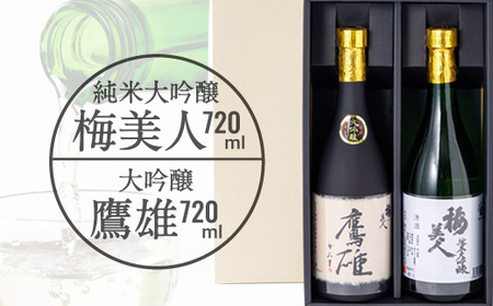 大吟醸 鷹雄720mlと純米大吟醸 梅美人720ml のセット[F03-7]