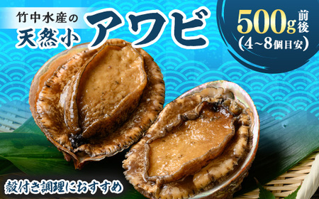 竹中水産の天然小アワビ、殻付きのままでバター焼き500g前後(4～8個目安)【D22-246】【配送不可地域：離島・北海道・沖縄県】【1073903】