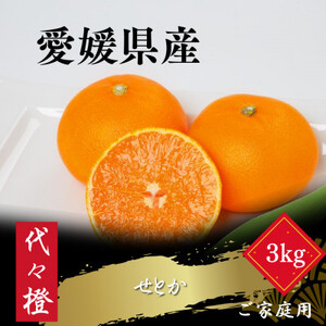 [最高の旨みと香りが詰まった]代々橙せとか[ご家庭用]3kg[C83-44]
