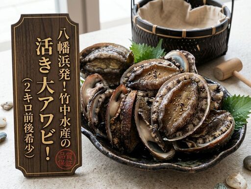 竹中水産の嗜好の大型アワビ(2kg前後)!【H22-230】【配送不可地域：離島・北海道・沖縄県】【1060854】 YWTM048
