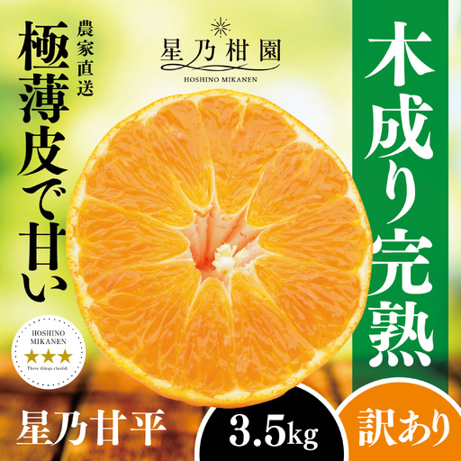 【訳あり】星乃みかん園の甘平(3.5kg)【D45-95】【1625779】 YWTAZ057
