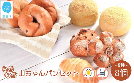 動物性油脂不使用 もちもち 山ちゃんパン 8種食べ比べ 合計8個 詰め合わせ セット こだわりの手作り もち麦使用 冷凍
