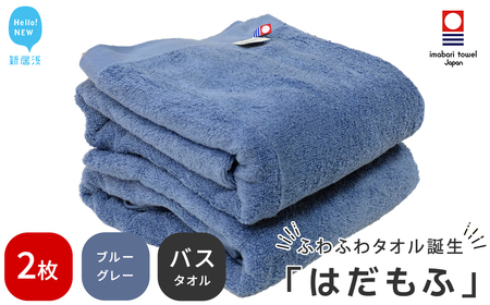 今治タオルブランド認定 はだもふ バスタオル 2枚 (ブルーグレー) 【5SECONDS】 ふわふわ もふもふ 自宅用 日本製