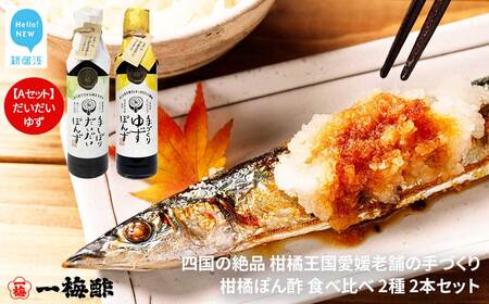 四国の絶品 柑橘王国愛媛 老舗の手づくり 柑橘ぽん酢 食べ比べ 2種 200ml×2本 Aセット(だいだい・ゆず) [昭和23年創業 一梅酢] 国産 人気